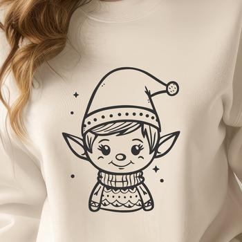 Creative Christmas Elf In SVG & DXF