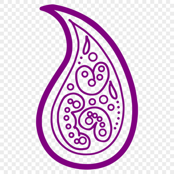 A intricately designed ornate paisley shape suitable for vector art projects.