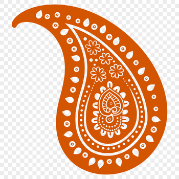 A stylized, ornate paisley shape with intricate details, suitable for vector design or cutting machine projects.