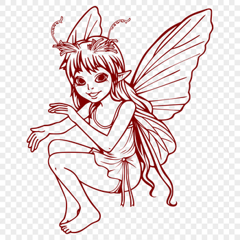 Illustrative SVG image of a mythical fairy, suitable for digital crafting projects.