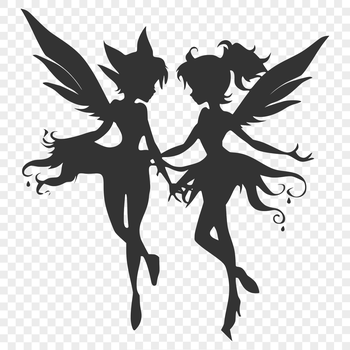 Vector illustration of a mythical creature in silhouette, inspired by traditional fairy tales.