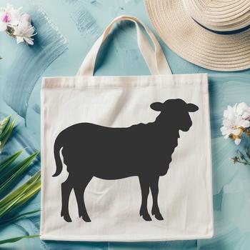 A full-body illustration of a sheep, suitable for vector design and cutting machine projects.