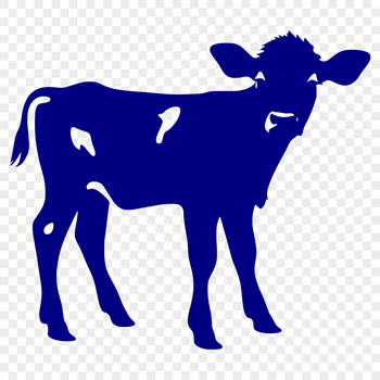 A full-body illustration of a cow on a farm.