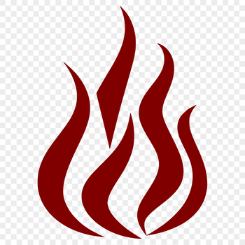 Simple line drawing of a flame shape, suitable for cutting machine and vector art projects.
