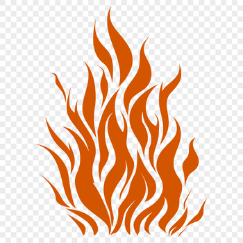 A stylized illustration of a flame shape, suitable for vector design and cutting machine applications.