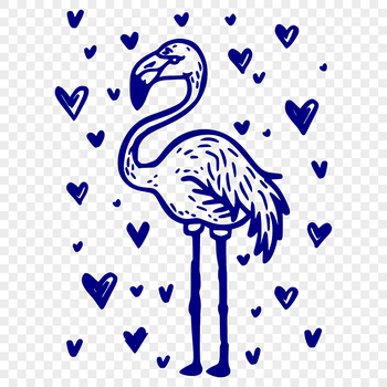 A full-body illustration of a flamingo in a naturalistic pose, created as a vector graphic.