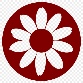 A simple line drawing of a sunflower with large petals and a prominent center.