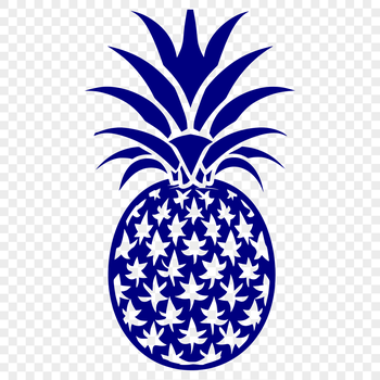 A stylized illustration of a pineapple, suitable for various applications such as clip art or vector design.