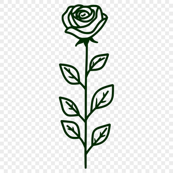 A detailed illustration of a rose in vector format, suitable for various design applications.