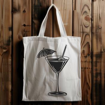 A stylized illustration of a cocktail in a glass, created as a vector art design.
