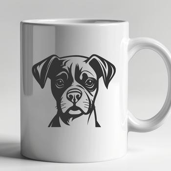 A detailed illustration of a Boxer dog's head in vector format.