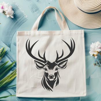 A digital illustration of a deer's head, suitable for vector design and commercial use.