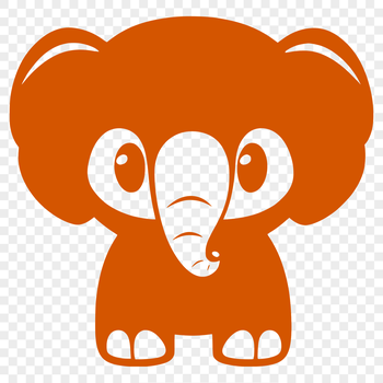 A detailed illustration of an elephant in vector format, suitable for cutting machines and laser cutters.