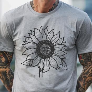 Floral Sunflower In SVG & PNG