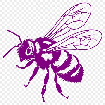 A detailed illustration of a bee in mid-flight, suitable for vector graphics.