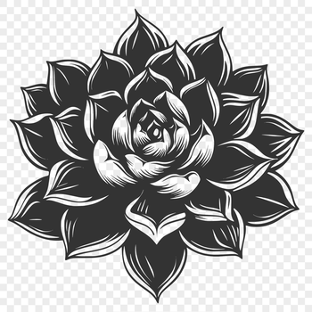 Vector graphic design of a desert-dwelling succulent, often used in floral arrangements and gardening projects.