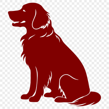 A full-body illustration of a sitting Golden Retriever dog.