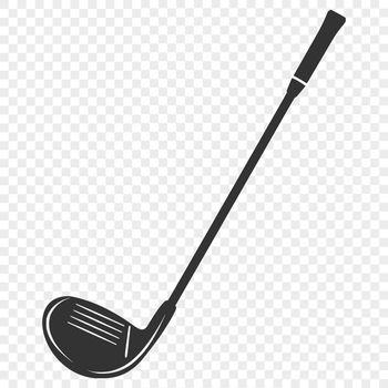 A detailed illustration of a golf club with a clubhead and shaft.
