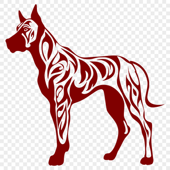 Large breed dog in full standing pose.