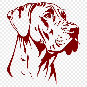 A large breed dog with a distinctive head shape, suitable for vector design.