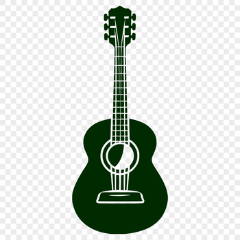 Guitar illustration in a clean and simple style, ideal for use as clip art or vector design.