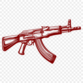 A detailed illustration of a rifle, suitable for vector design and cutting machine projects.
