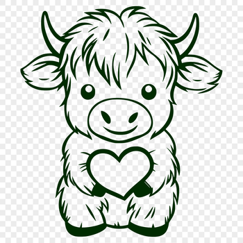 A Highland Cow sitting in a green pasture, with its shaggy coat and distinctive horns prominent.