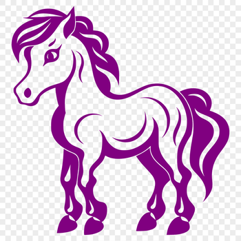A detailed illustration of a horse's full body in a vector format.