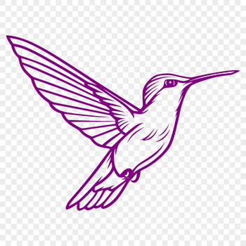 A colorful illustration of a hummingbird in mid-flight, showcasing its distinctive shape and vibrant plumage.