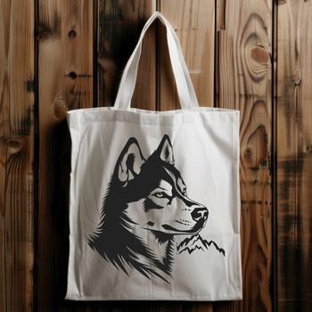 A Siberian Husky dog breed's head illustration in vector format.