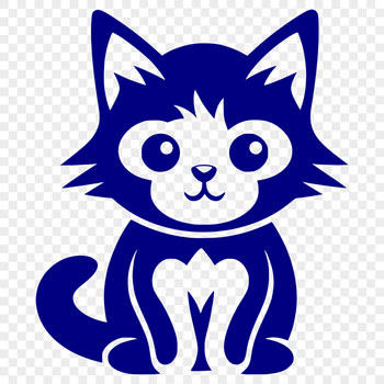 A full body illustration of a cute sitting cat, suitable for various design purposes.