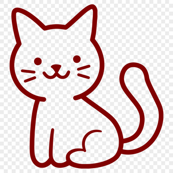 A simple line drawing of a cute kitten sitting on its haunches.