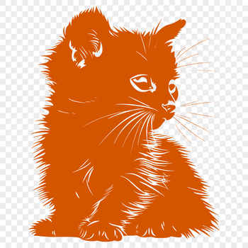 A cute, full-body cat sitting on the floor, created as vector art.