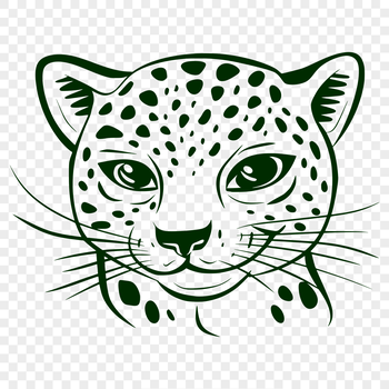 SVG illustration of a big cat's head with intricate features.