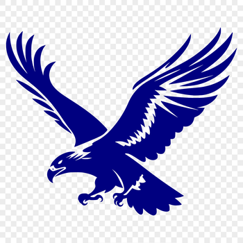 A detailed illustration of a majestic eagle in full body pose, showcasing its wings spread wide as if in mid-flight.
