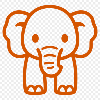 A detailed illustration of a large African elephant in vector format.