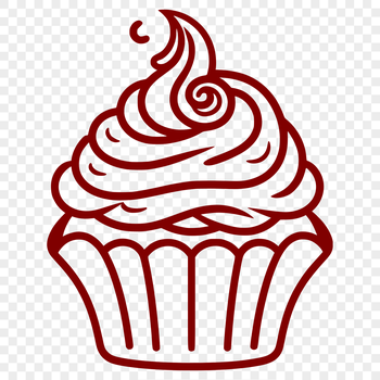 A vector illustration of a cupcake, suitable for cutting machine designs or digital art.