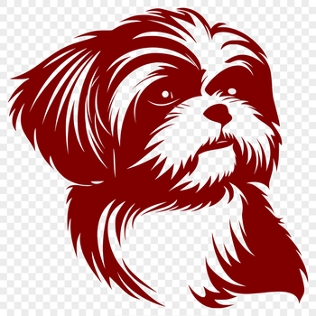 A small breed dog with a fluffy face and sweet expression, suitable for pet owners and designers needing vector graphics.