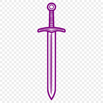 A high-resolution, editable vector illustration of a sword, suitable for various cutting machines and design software.