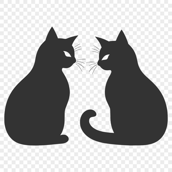 A vector illustration of a cat in full body form, depicted as sitting.