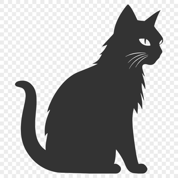 A high-quality illustration of a sitting cat in full body view, suitable for various design applications.