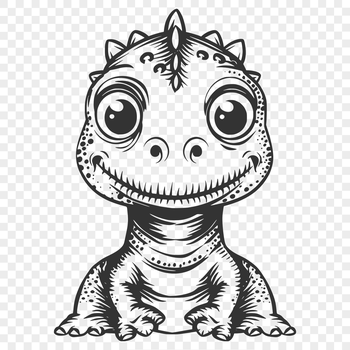 A prehistoric baby dinosaur depicted in full body, suitable for clip art and vector design.