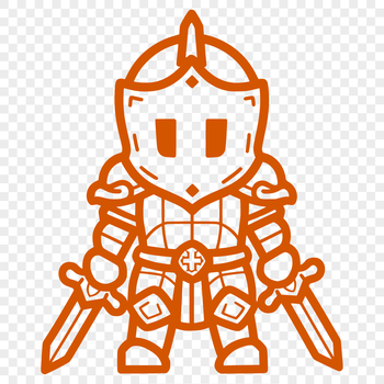 A medieval-style knight depicted in full body armor, suitable for use as vector art or clip art.