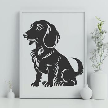 Sitting Dachshund Stencil