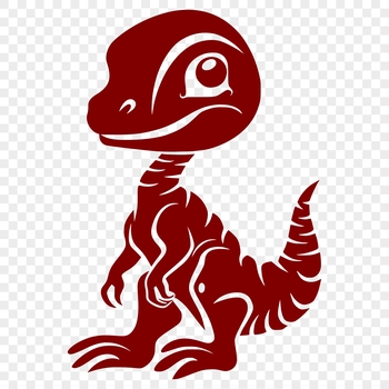 A detailed illustration of a small prehistoric dinosaur in full body form, suitable for vector design projects.