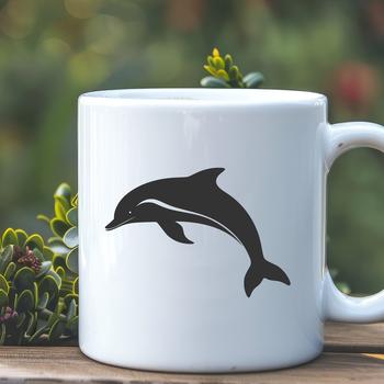 A detailed illustration of a full-body dolphin, suitable for digital and commercial applications.