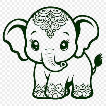 SVG illustration of a majestic elephant in vector format.