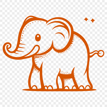 Large, detailed illustration of a single elephant in vector format.