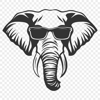 A detailed illustration of a majestic elephant in vector format.