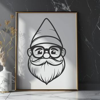 A mythical creature with a dwarf-like head wearing glasses, depicted in vector format.